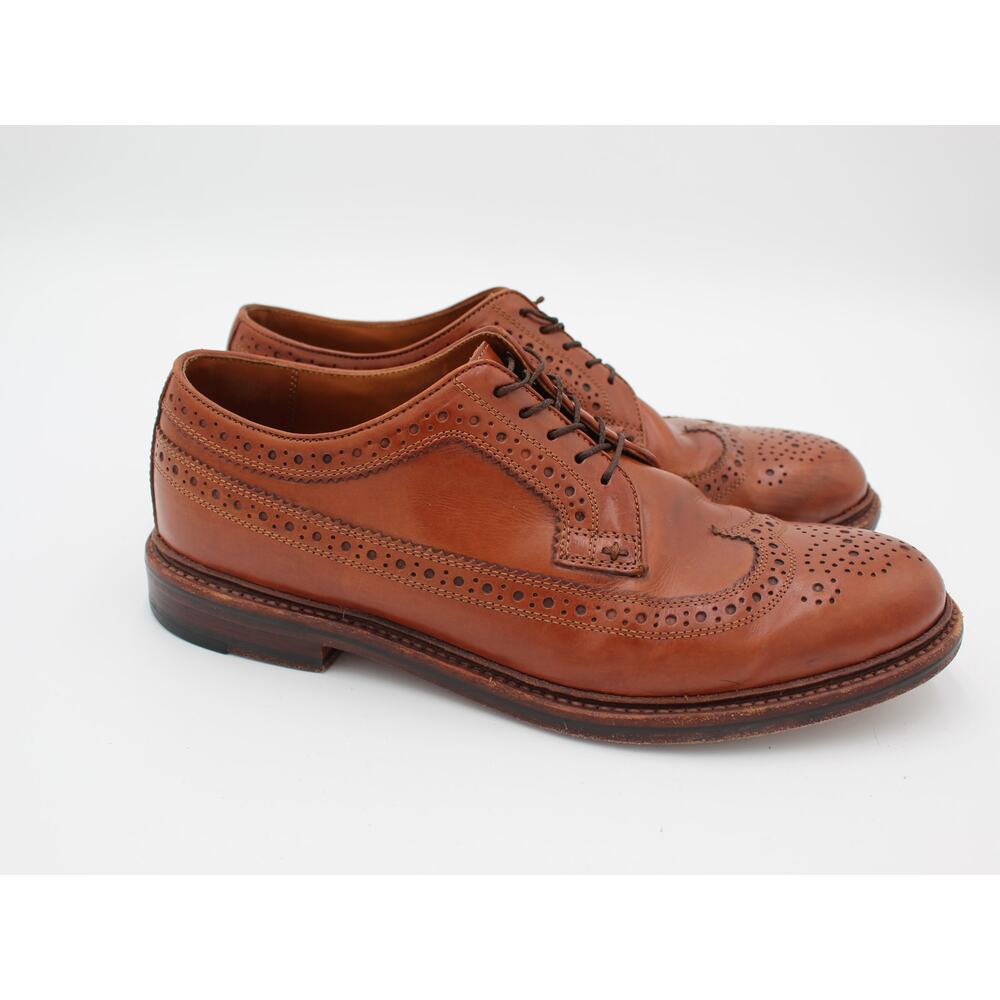J Crew Ludlow Dress Shoes Mens 9.5 Brown Leather Wingtip Brogue Goodyear Welt
